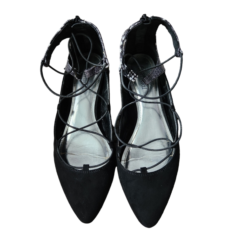 Jennifer Lopez Snakeskin Strappy Flats